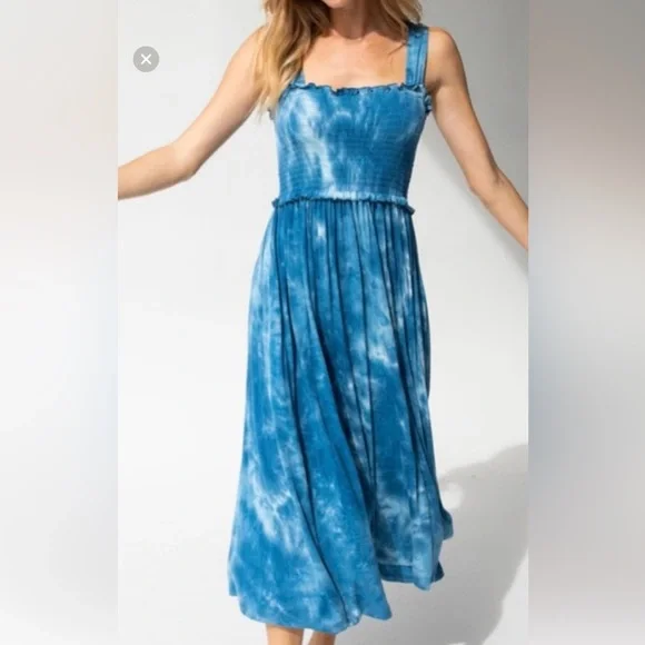 NATURAL LIFE Blue Tie-Dye Maxi Skirt - Picture 1 of 5